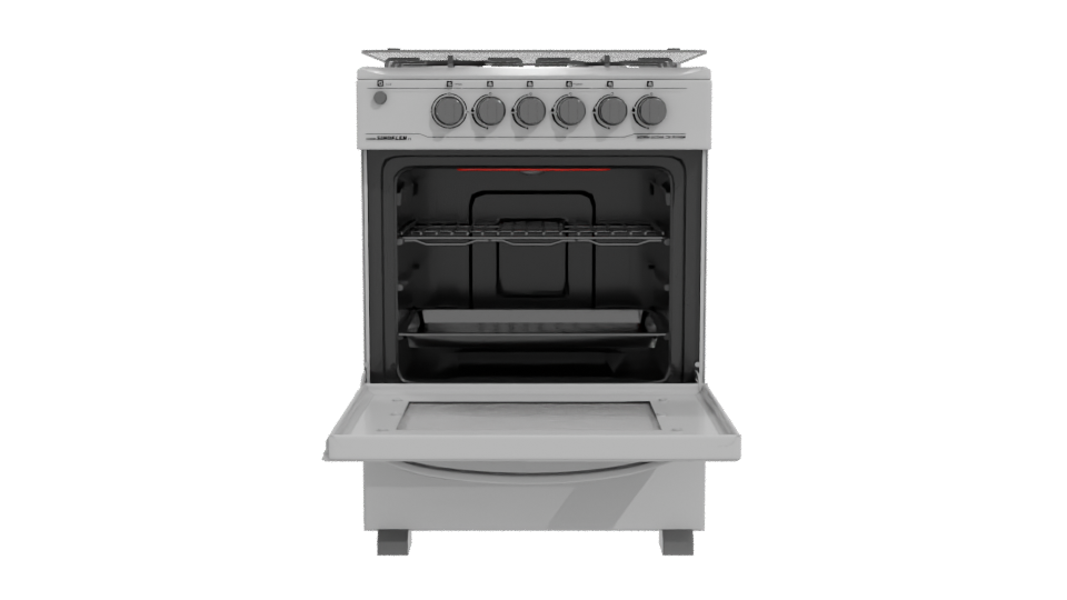 Compact Gas Oven Range 3D Model - Professional 3D Model Render 11
