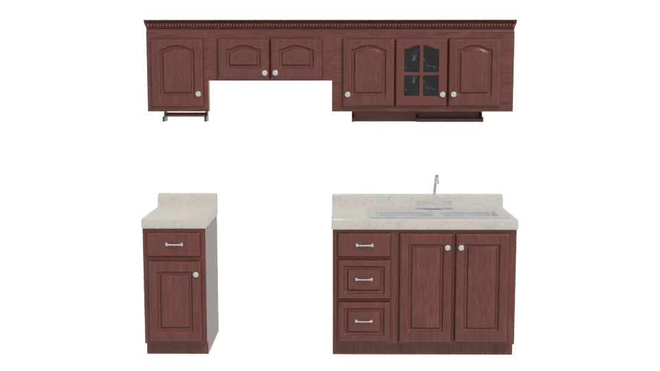 Stylish Kitchen Cabinet Set 3D - Professional 3D Model Render 11