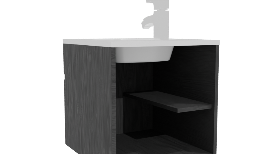 Modern Wooden Sink Cabinet 3D - Professional 3D Model Render 4