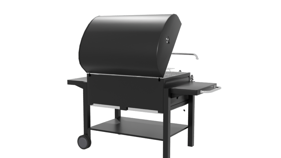 Stylish Outdoor Charcoal Grill 3D Model - Professional 3D Model Render 6