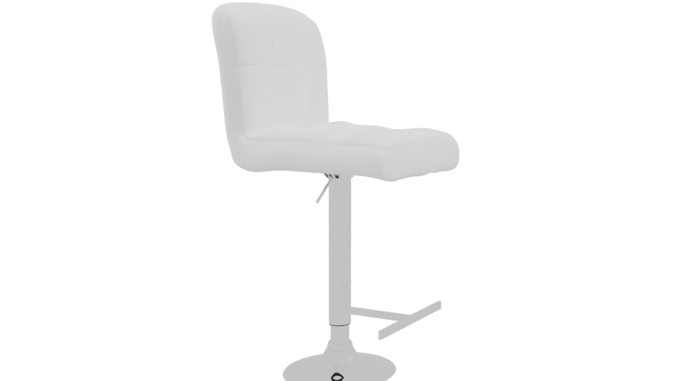 Sleek White Barstool 3D Model - Professional 3D Model Render 9