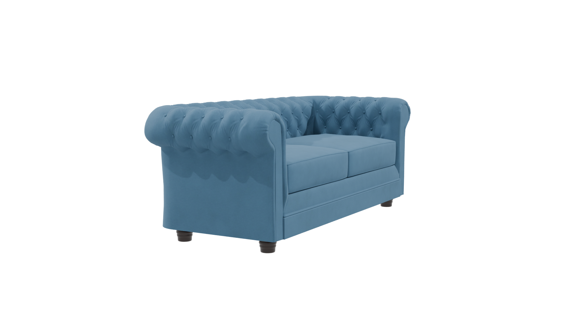 Elegant Blue Upholstered Sofa 3D - Professional 3D Model Render 9