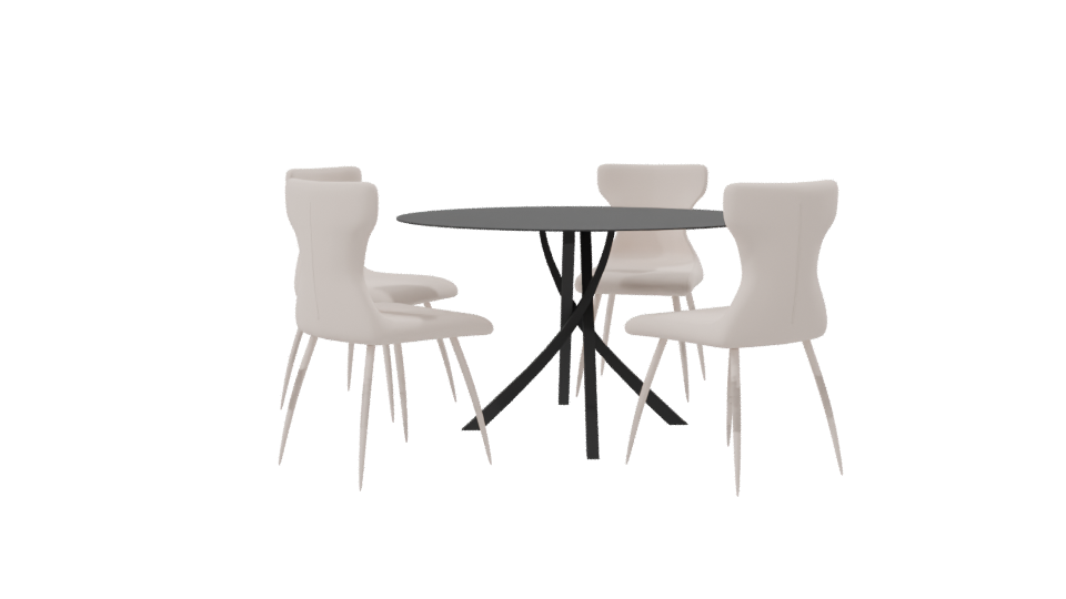 Contemporary Dining Table Set 3D - Professional 3D Model Render 8