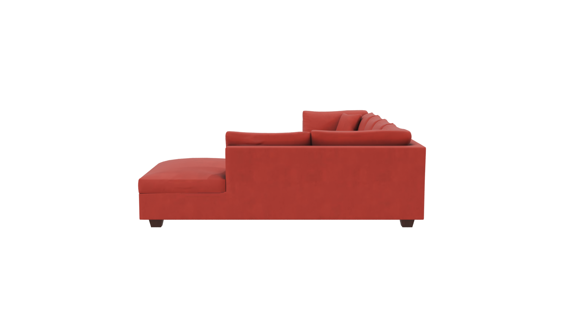 Red Velvet Sectional Sofa 3D - Professional 3D Model Render 2