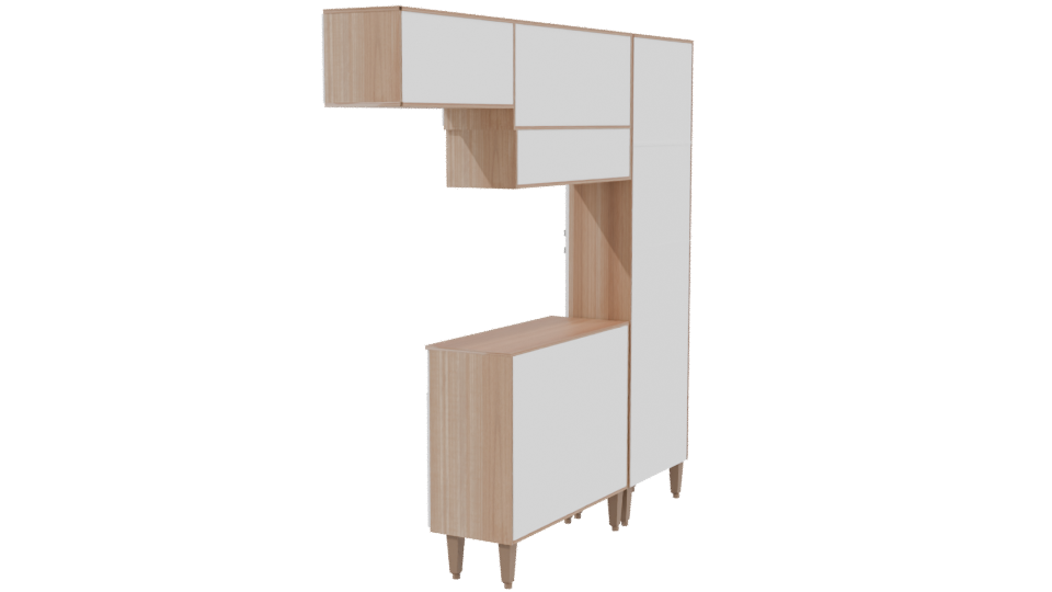 Stylish Wooden Cabinet Model - Professional 3D Model Render 3
