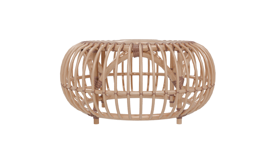Stylish Rattan Coffee Table 3D - Professional 3D Model Render 5
