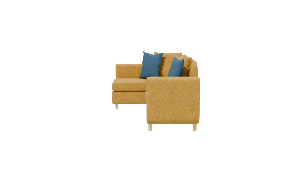 Stylish Yellow L-Shaped Sofa 3D Model - Professional 3D Model Render 2