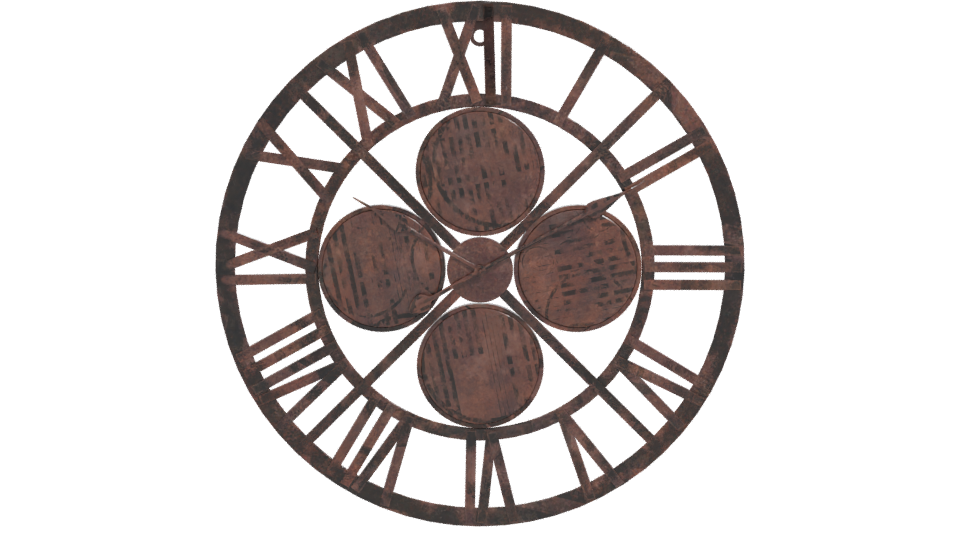 Stylish World Time Wall Clock - Professional 3D Model Render 11