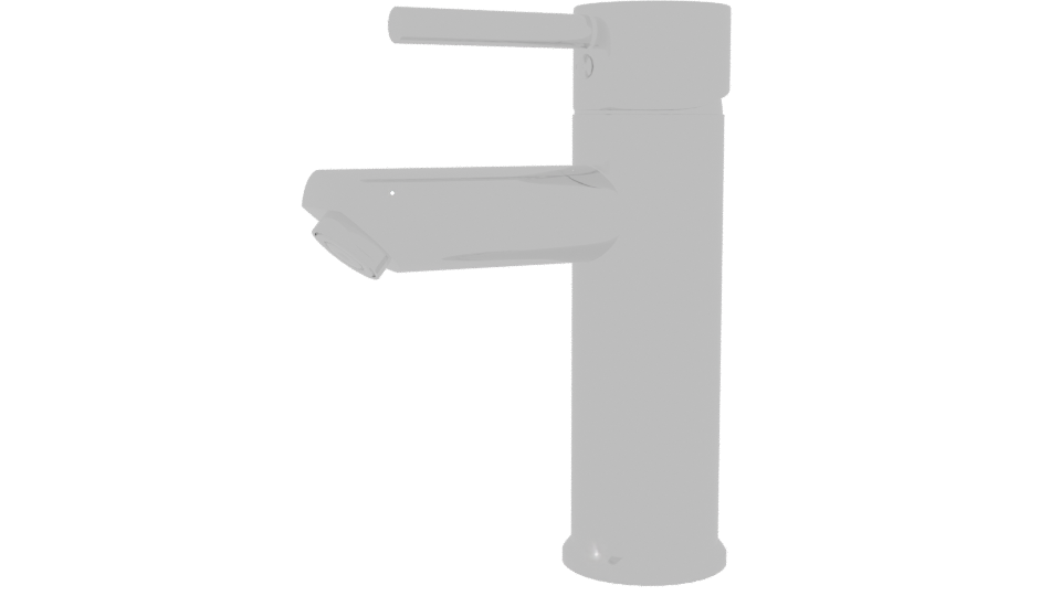 Sleek Chrome Basin Mixer Faucet 3D Model - Professional 3D Model Render 4