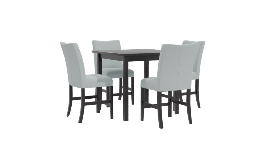 Stylish Modern Dining Table with Upholstered Chairs 3D Model - Professional 3D Model Render 10