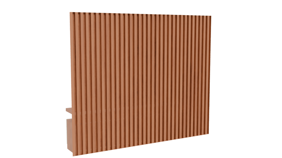 Contemporary Wooden Wall Unit 3D - Professional 3D Model Render 4