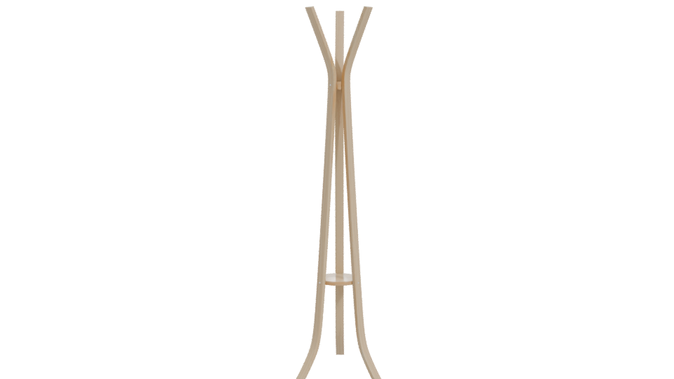 Minimalist Wooden Coat Rack 3D Model - Professional 3D Model Render 11