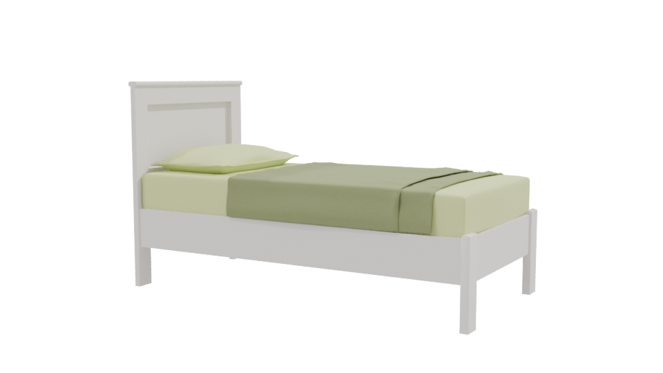 Minimalist Twin Bed 3D Model - Professional 3D Model Render 9