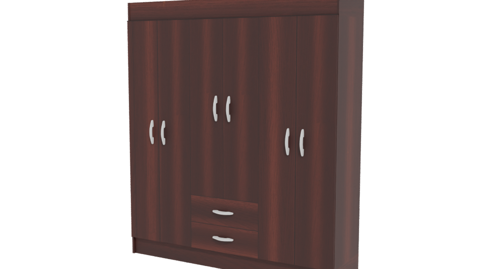 Stylish Wooden Wardrobe Model - Professional 3D Model Render 12