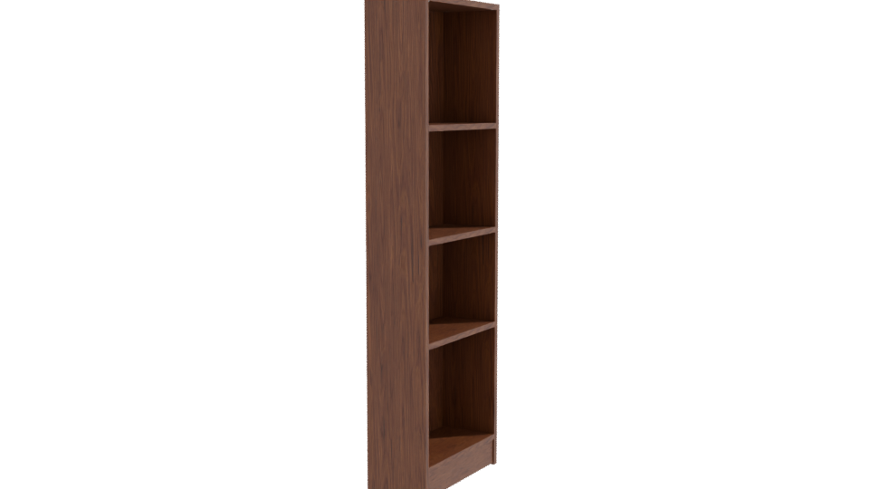 Stylish Wooden Bookshelf Model - Professional 3D Model Render 9