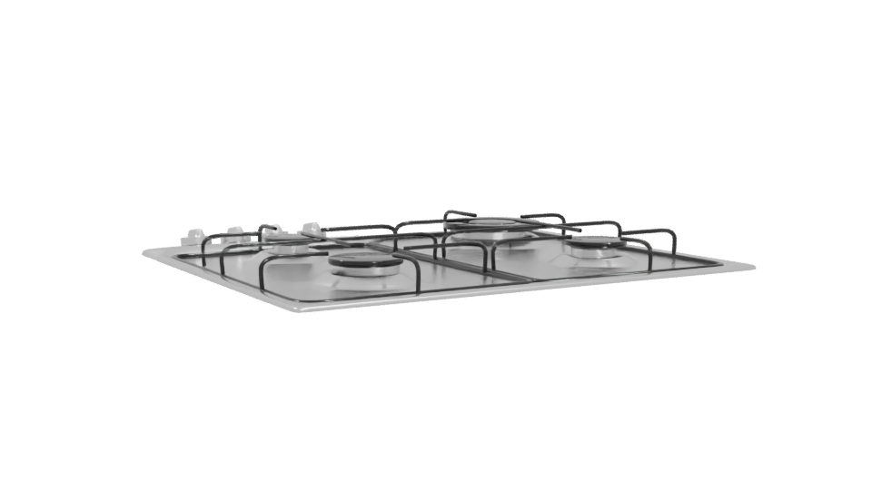 Sleek Gas Cooktop Model 3D - Professional 3D Model Render 4