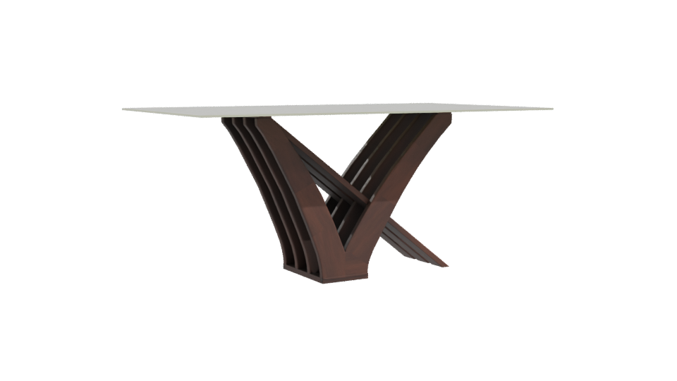 Stylish Glass-Top Dining Table 3D - Professional 3D Model Render 10