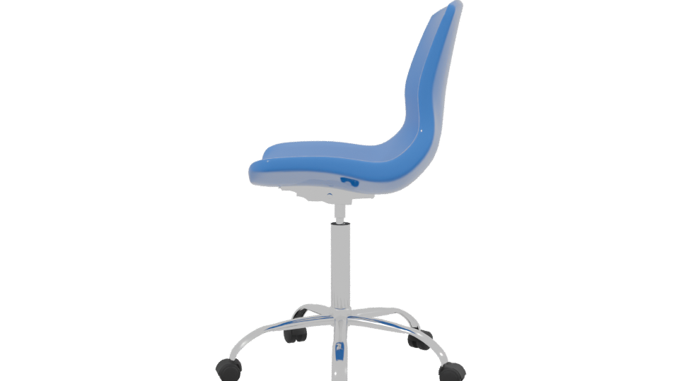 Modern Blue Office Chair 3D - Professional 3D Model Render 2