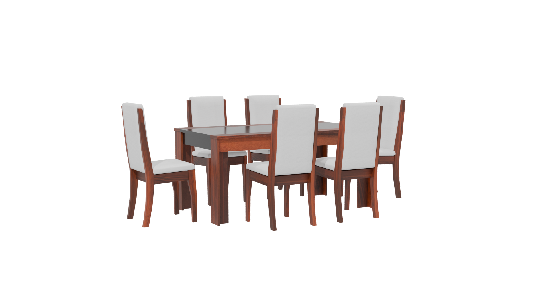 Elegant Wooden Dining Table Set 3D Model - Professional 3D Model Render 13