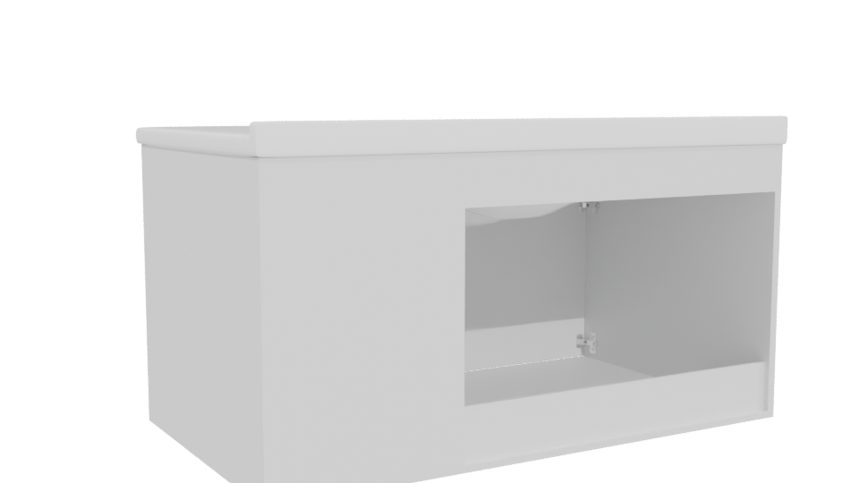 Minimalist White Bathroom Vanity 3D - Professional 3D Model Render 4