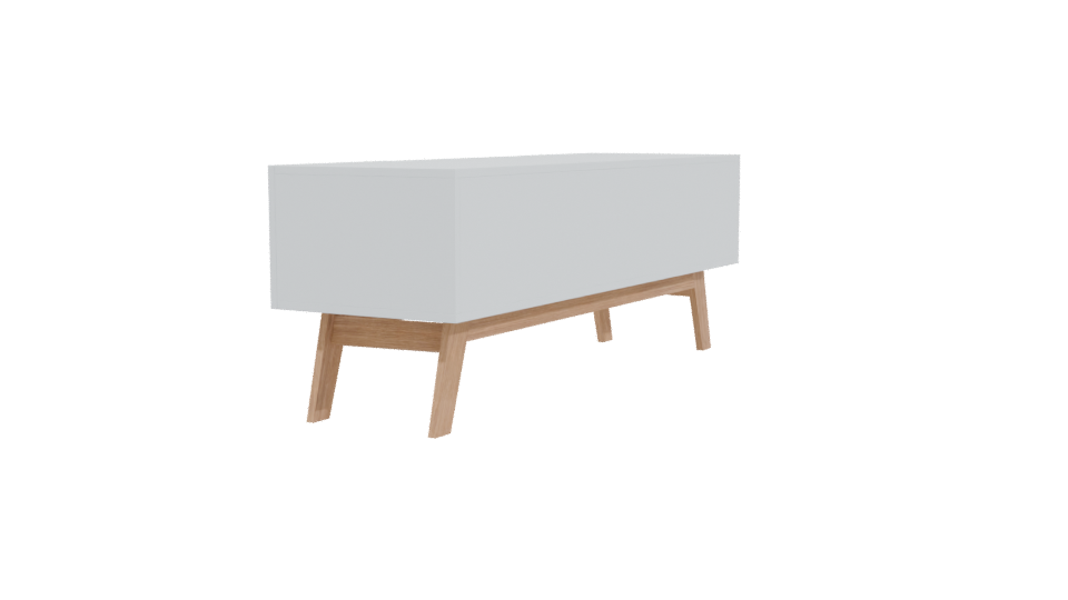Minimalist Wooden TV Stand 3D - Professional 3D Model Render 3