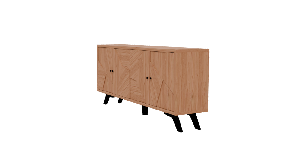 Stylish Wooden Storage Cabinet 3D - Professional 3D Model Render 13