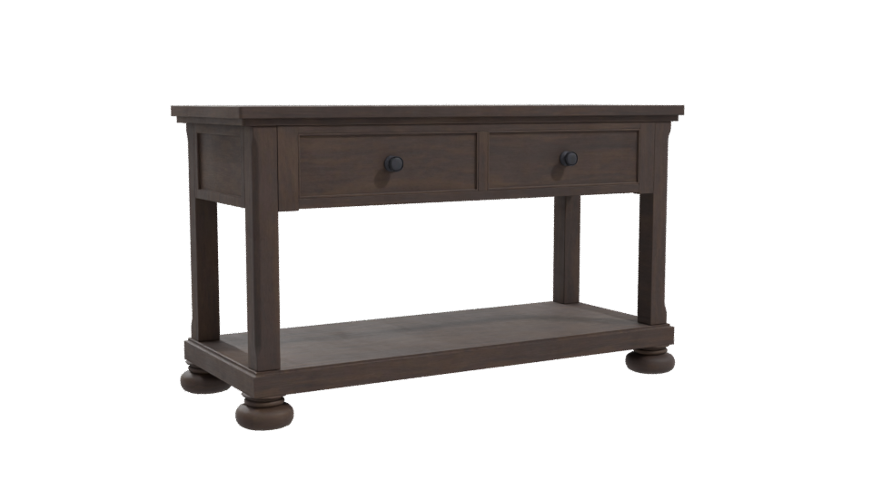Rustic Wooden Console Table 3D - Professional 3D Model Render 10