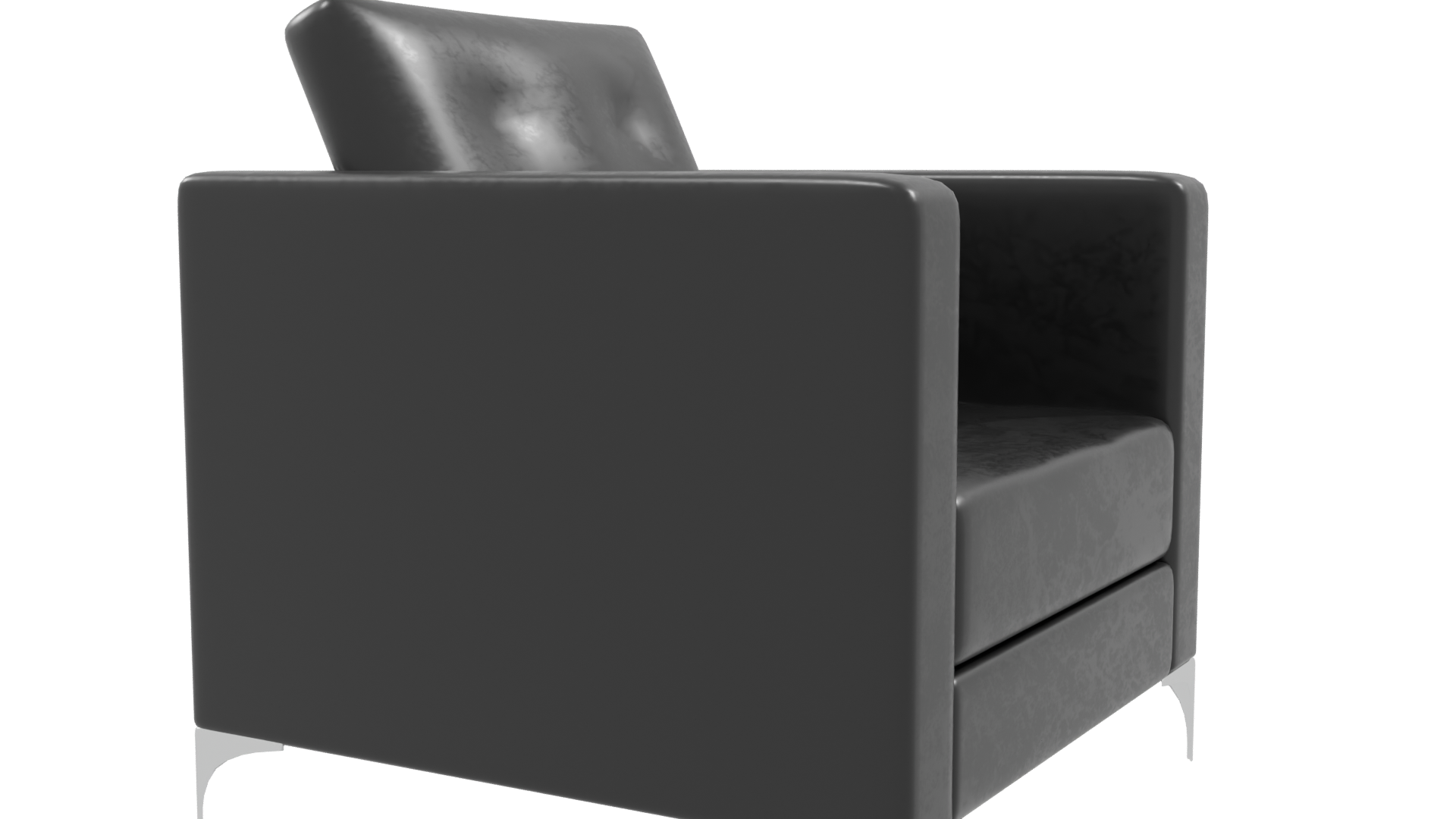 Stylish Modern Black Armchair 3D - Professional 3D Model Render 9