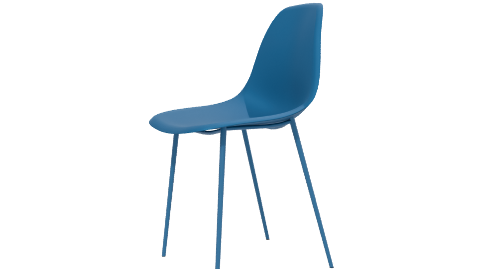 Sleek Blue Dining Chair Model - Professional 3D Model Render 13