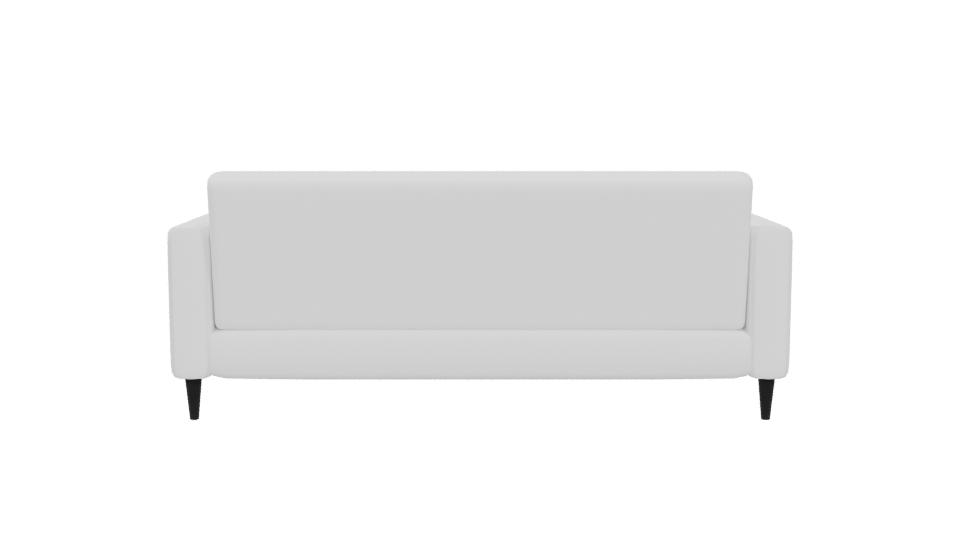 White Retro Sofa with Poufs 3D - Professional 3D Model Render 5