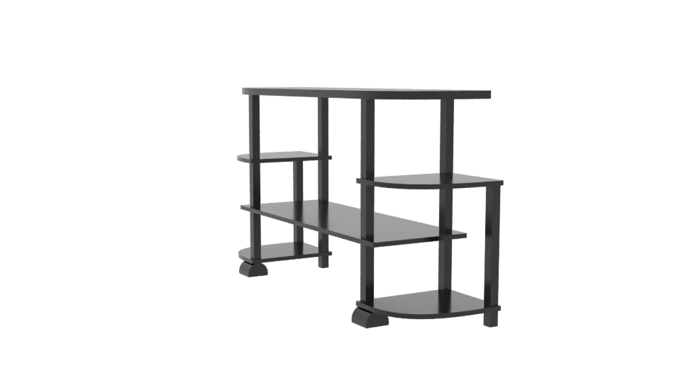 Minimalist Black Entertainment Console - Professional 3D Model Render 13