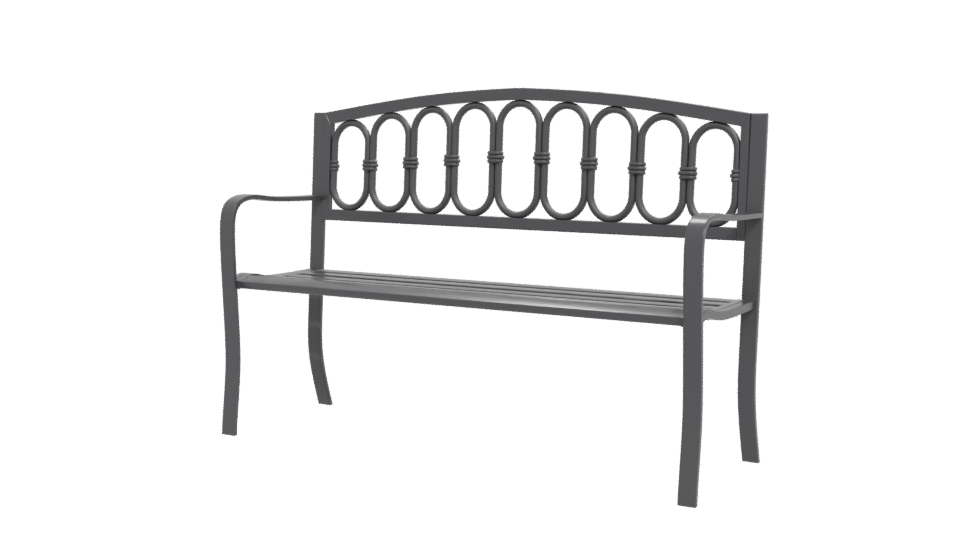 Elegant Outdoor Metal Bench Model - Professional 3D Model Render 12