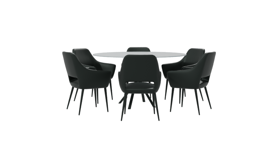 Modern Dining Table Set 3D - Professional 3D Model Render 7