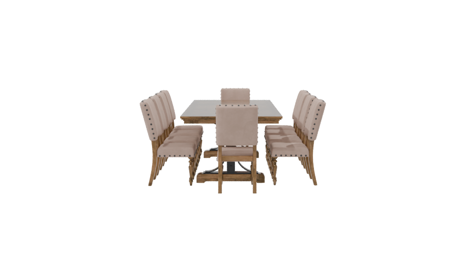 Elegant Dining Table with Chairs 3D - Professional 3D Model Render 8