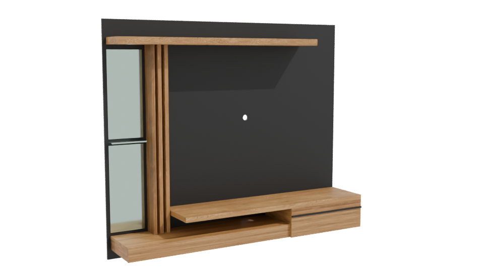 Stylish Wooden Shelf Model 3D - Professional 3D Model Render 10