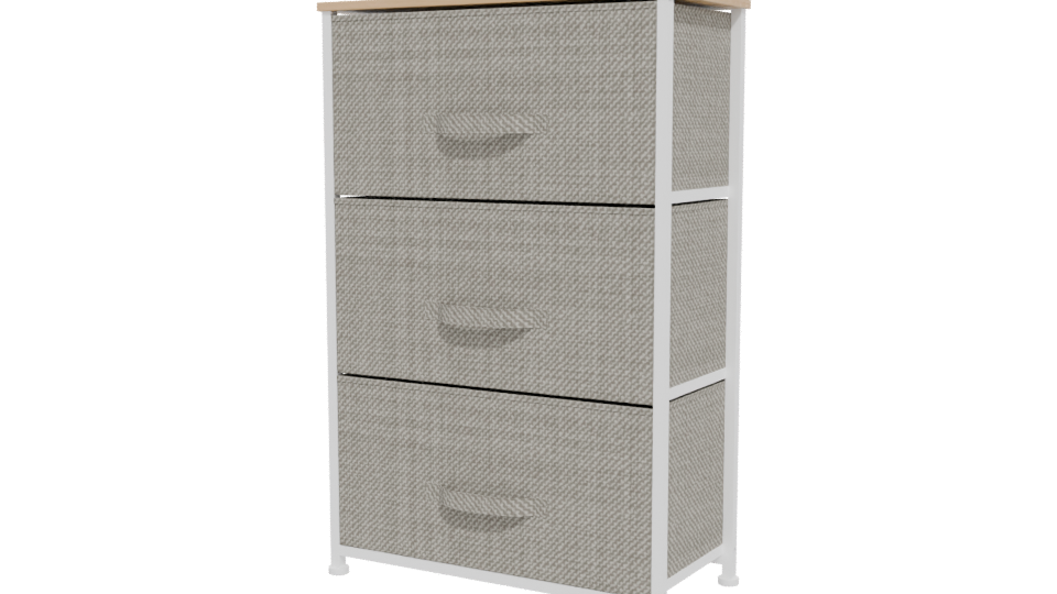 Modern 3-Drawer Chest 3D Model - Professional 3D Model Render 12
