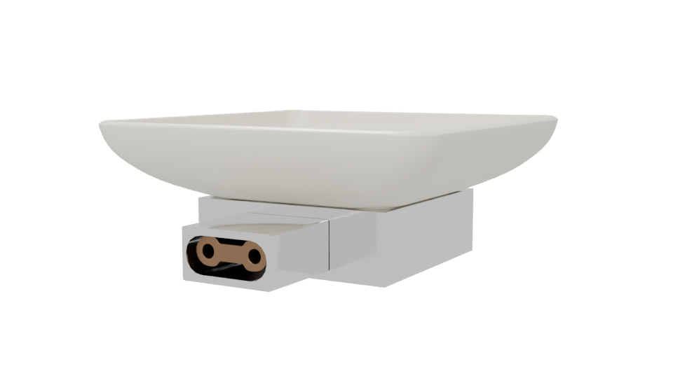 Minimalist Ceramic Sink Model - Professional 3D Model Render 6