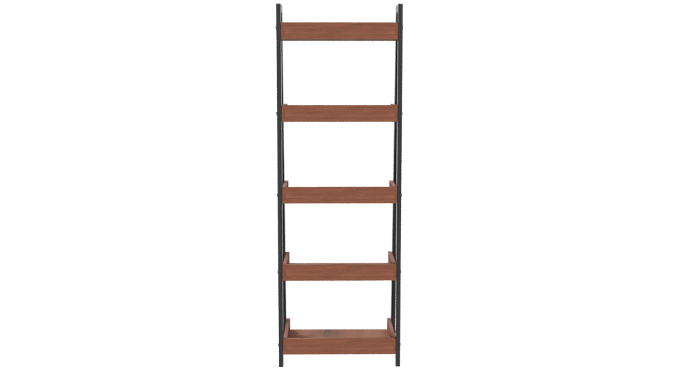 Industrial Wooden Shelf Unit 3D - Professional 3D Model Render 5