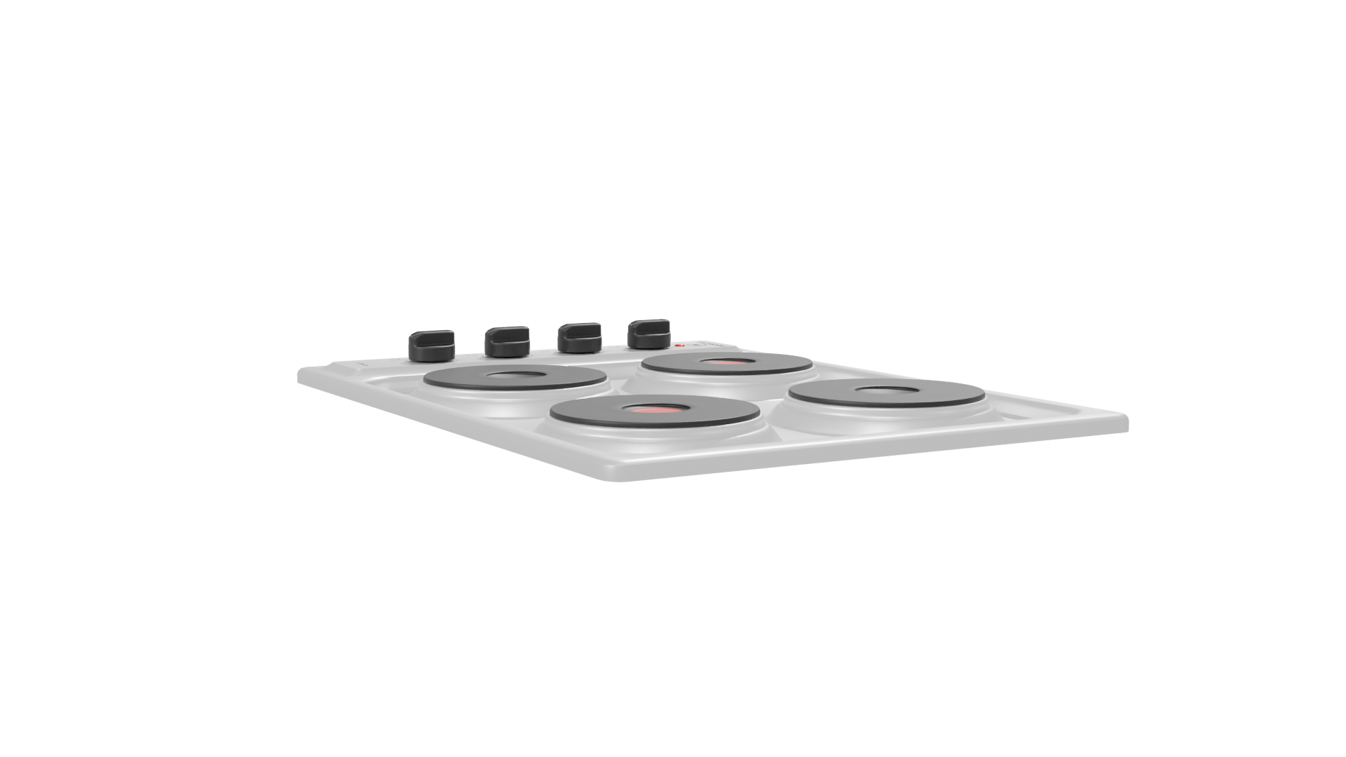 Classic Electric Stove Top Model - Professional 3D Model Render 7