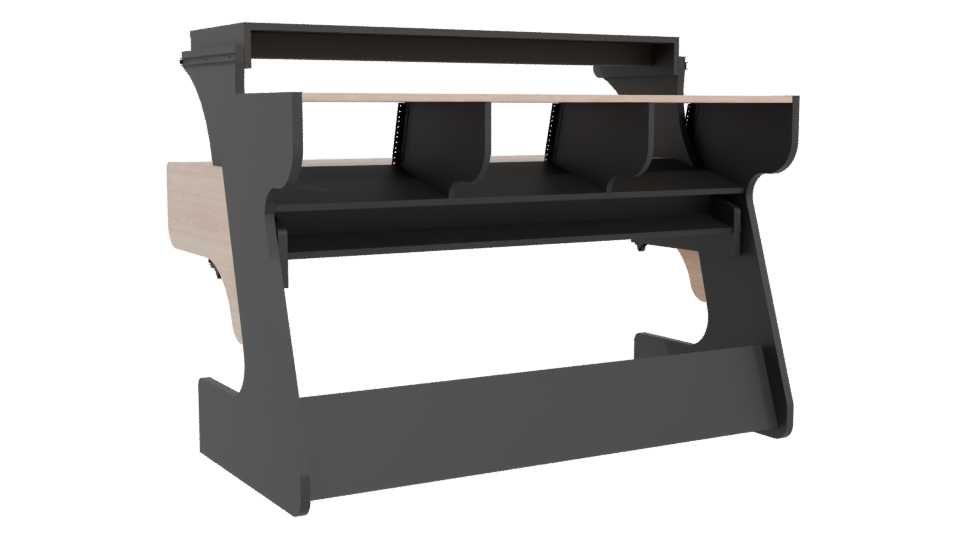 Contemporary Office Desk Model - Professional 3D Model Render 4