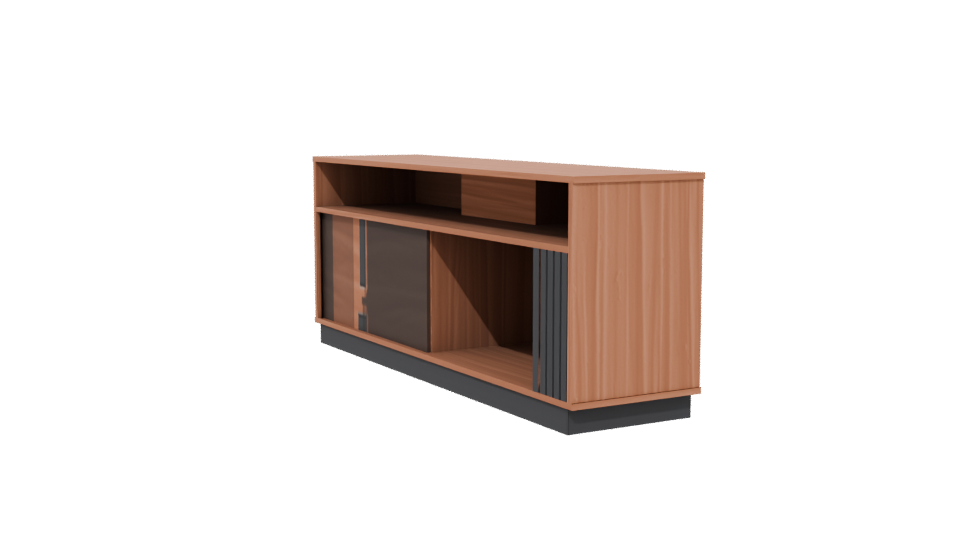 Contemporary Wooden Media Console 3D Model - Professional 3D Model Render 13