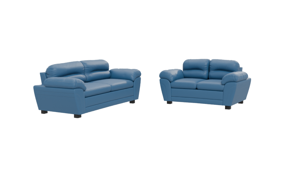 Contemporary Blue Sofa Set 3D - Professional 3D Model Render 12
