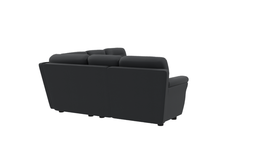 Stylish Black Sectional Sofa 3D - Professional 3D Model Render 9