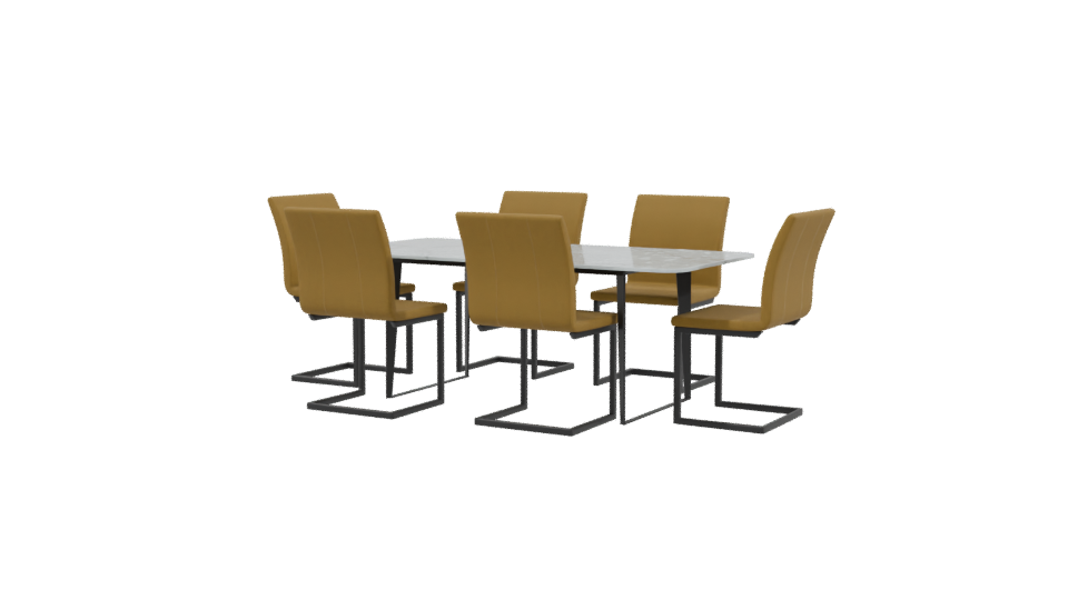 Modern Dining Table Set 3D - Professional 3D Model Render 3