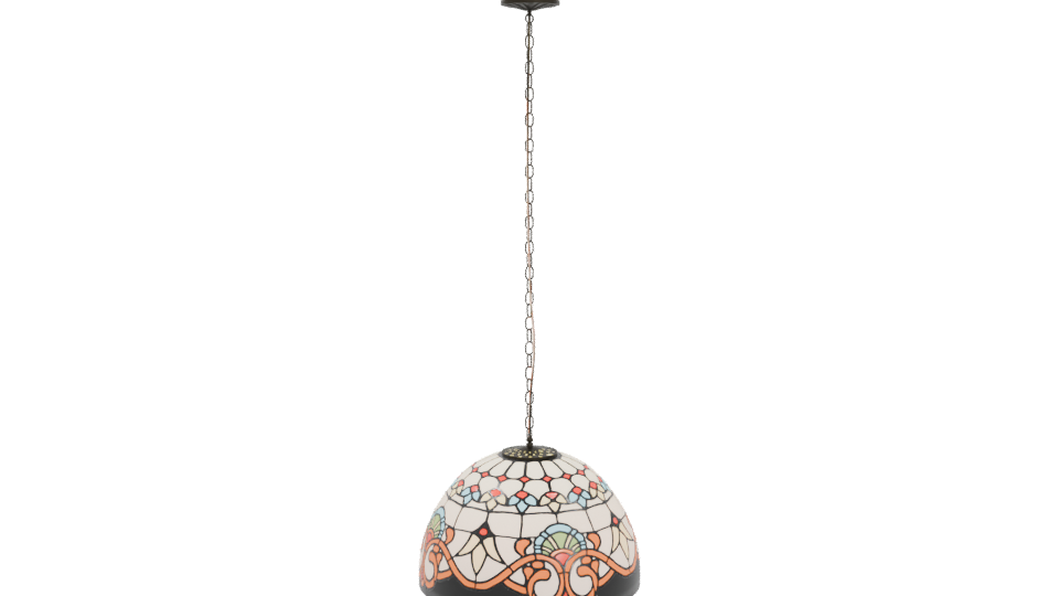 Vintage Tiffany Style Hanging Lamp - Professional 3D Model Render 4