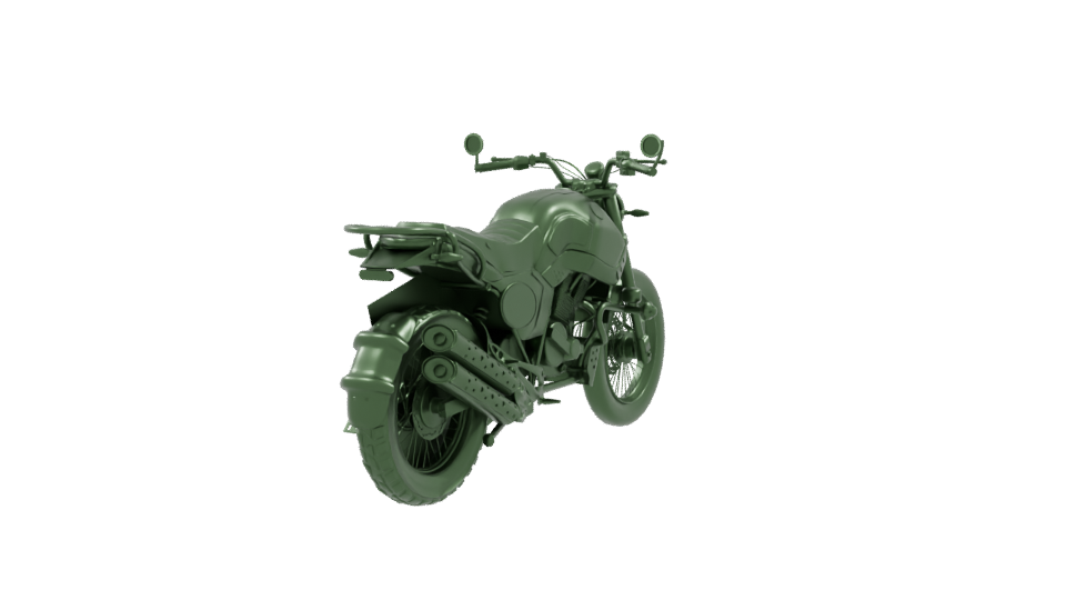 Stylized Motorcycle 3D Model - Professional 3D Model Render 9