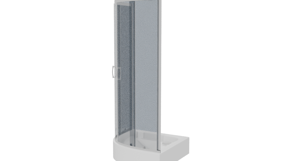 Elegant Corner Shower Unit 3D - Professional 3D Model Render 6