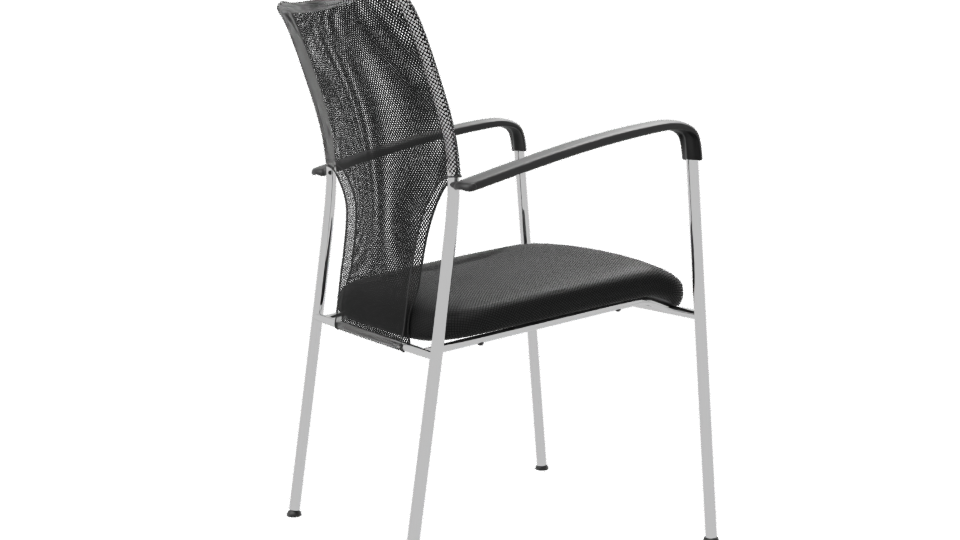 Stylish Black Office Chair Model - Professional 3D Model Render 7