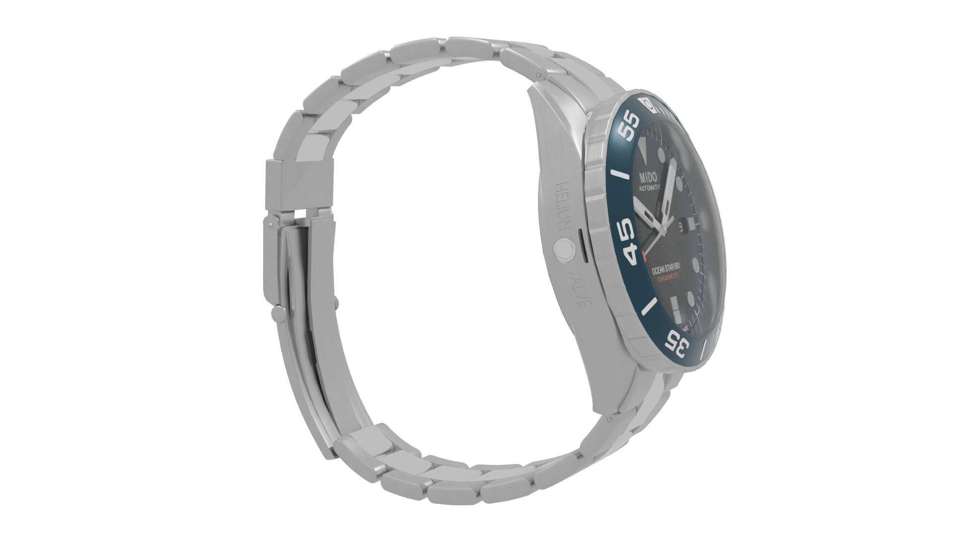 Stainless Steel Diving Watch Model - Professional 3D Model Render 9