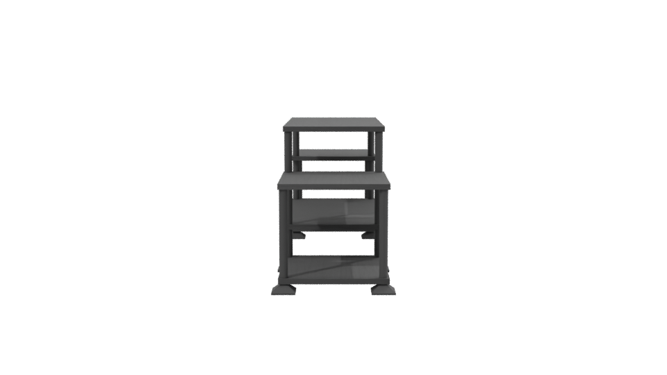 Contemporary Black Multi-Level Display Shelf 3D Model - Professional 3D Model Render 2